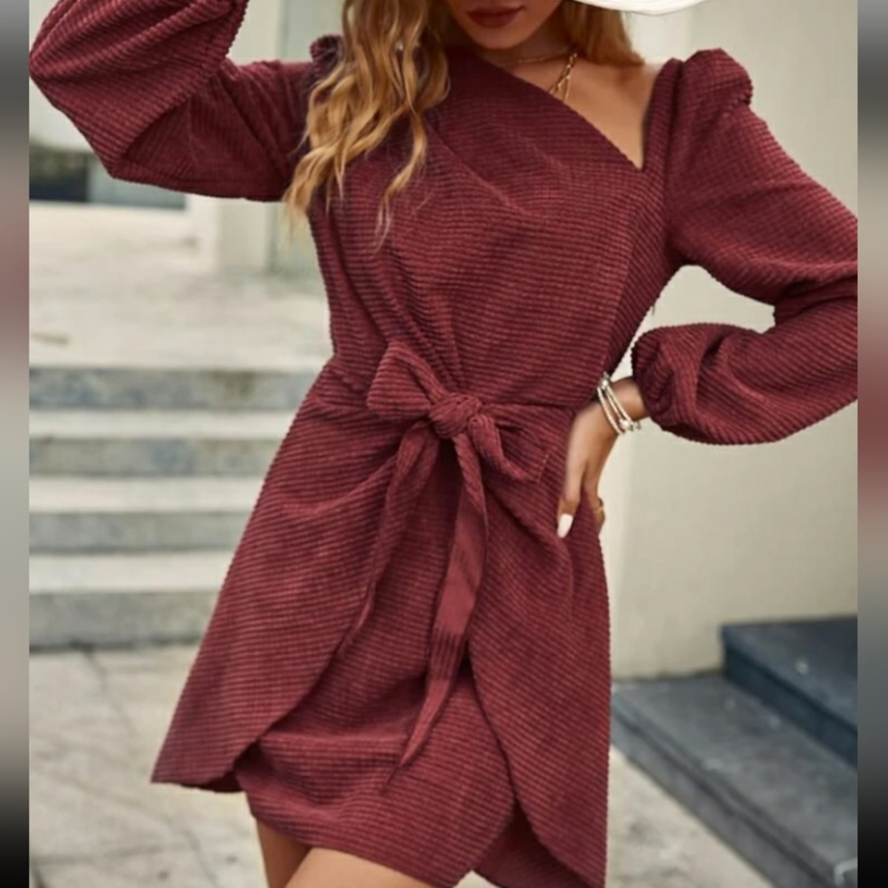 5/$25.  Tie waiste asymmetrical dress